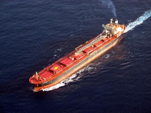 Commercial ship in the Yucatan channel